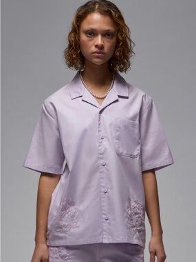 $80 Nike Jordan Women's Short-Sleeve Woven Top Size S